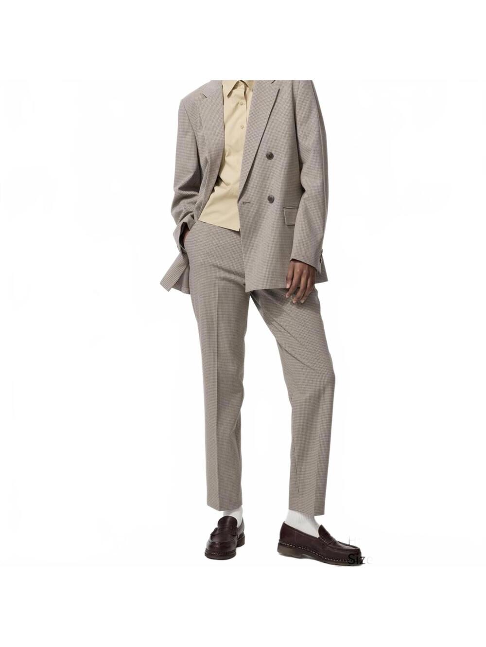 Uniqlo Smart Ankle Pants | Checked | Tall NWT Brown Medium